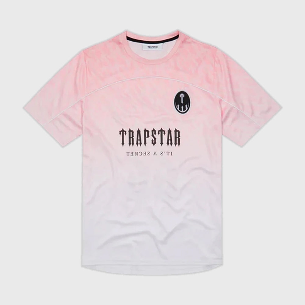 TRAPSTAR Gradient Pink and White Jersey Style Tee